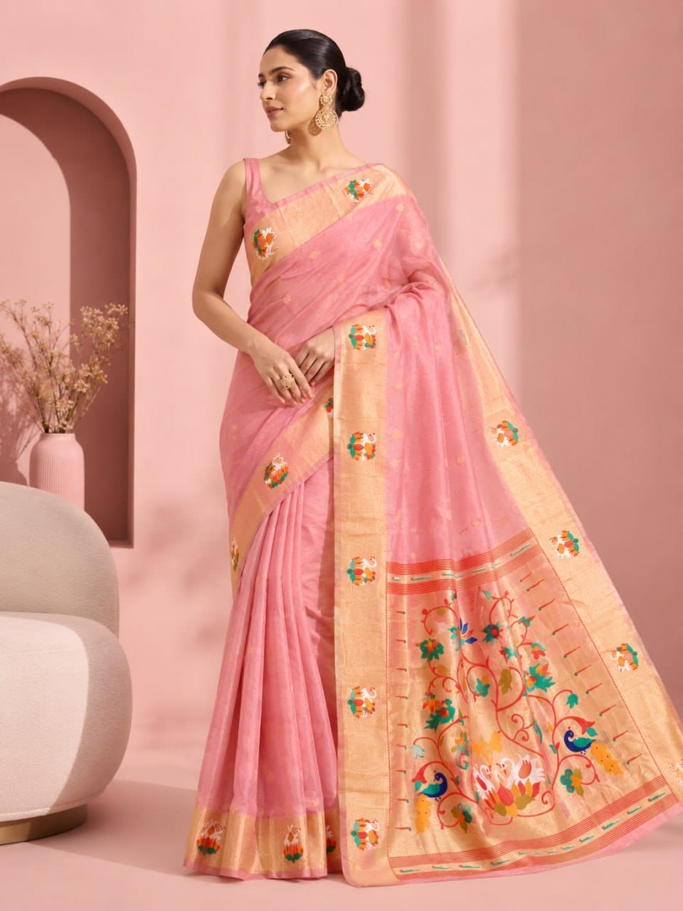 Peacock Lotus Saree