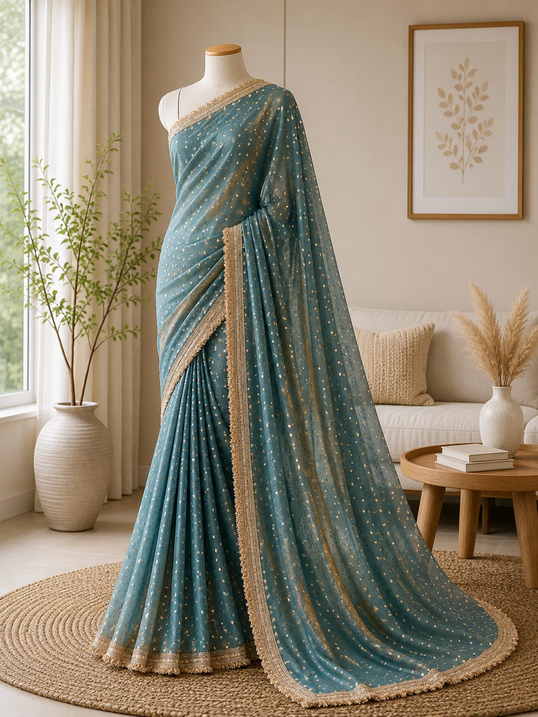 Elegant Lace Saree