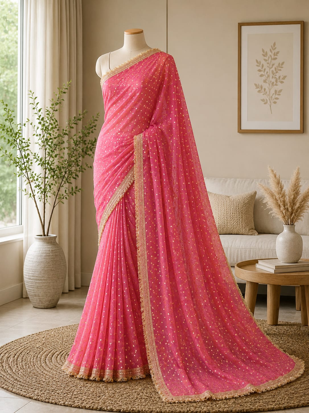 Elegant Lace Saree