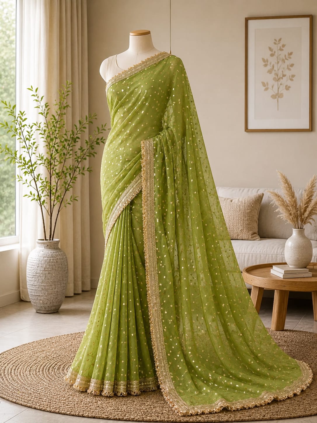 Elegant Lace Saree