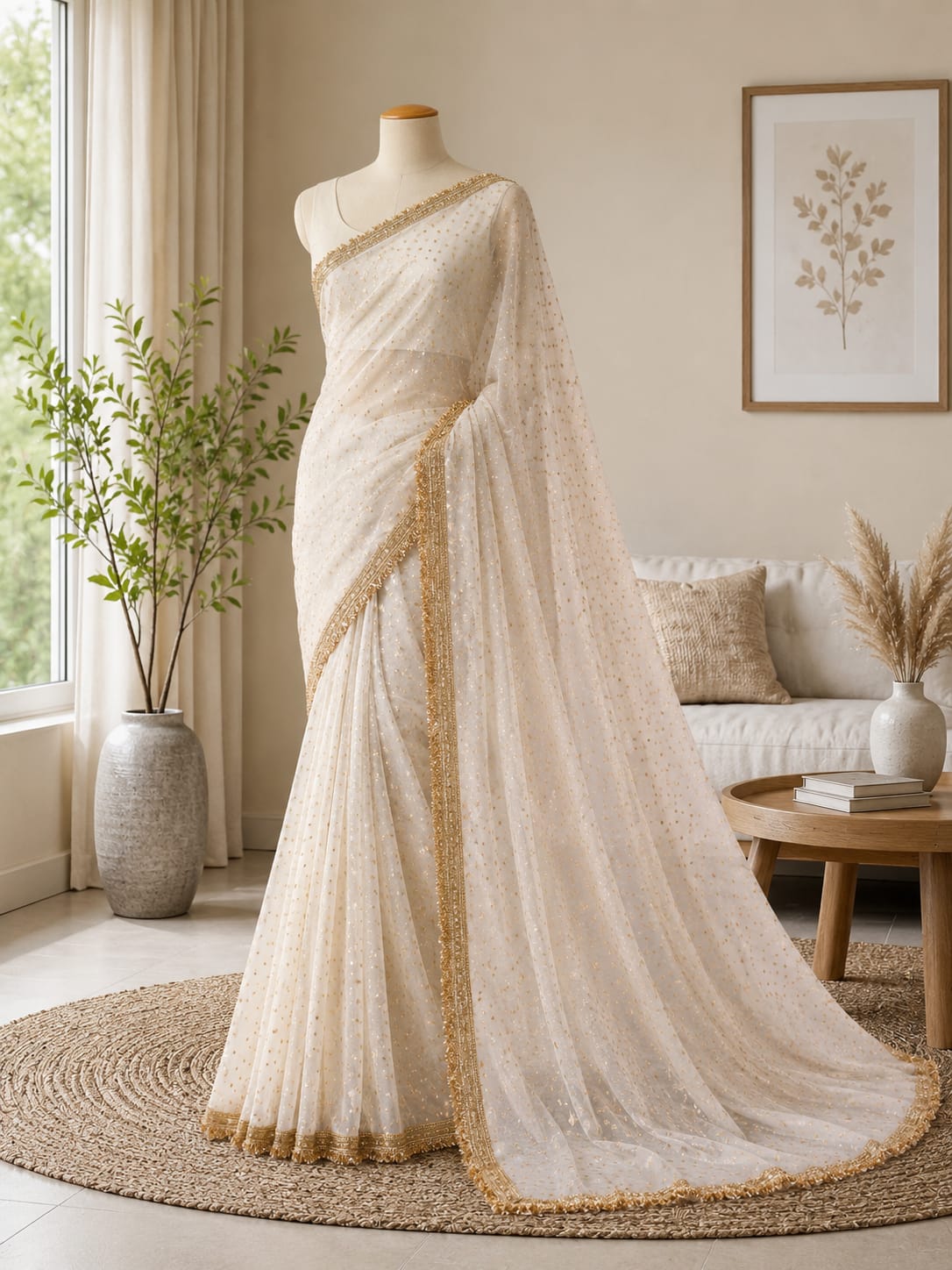Elegant Lace Saree